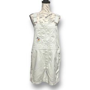 Vintage Walt Disney World M Khaki Shortalls Overalls Mickey Embroidered Cotton